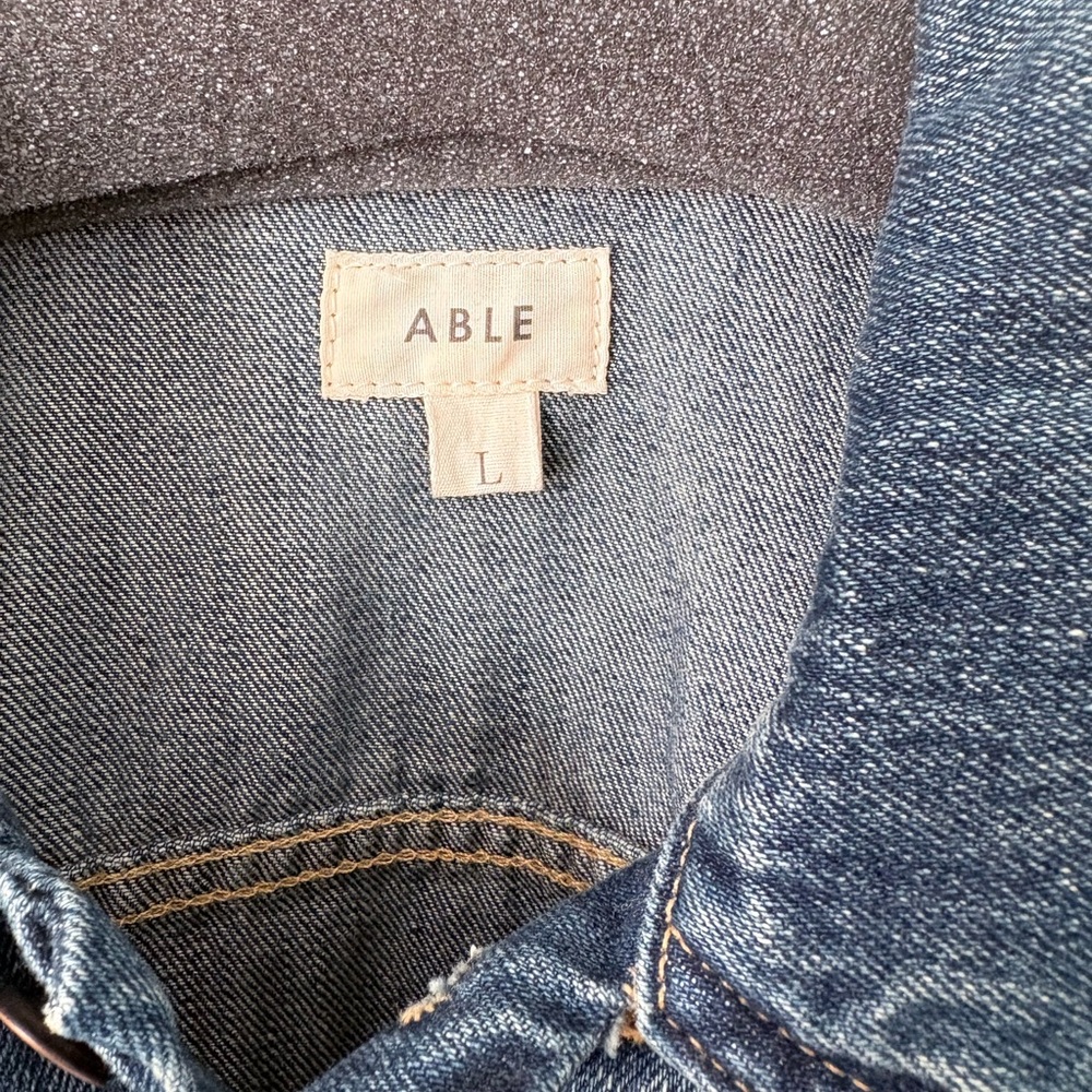 ABLE Women's Blue Jean Jacket Sz. Lg - Picture 2 of 10